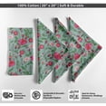 thumbnail image 4 of Vargottam Designer Cotton Canvas Napkins - Set of 12, 20-Inch, Green Floral Print, Durable & Absorbent Cloth Napkins for Dining, Parties, and Home Decor - Machine Washable, 4 of 7