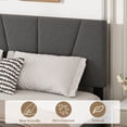 thumbnail image 4 of Adjustable cabecero king marco de cama - linen forrado, de madera slat support, no box spring, noise free & easy to assemble (gray), 4 of 7