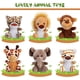 thumbnail image 3 of 12 piezas de mini animales de peluche del bosque, juguetes de peluche de animales de la selva en 4,8 pulgadas, lindo elefante de peluche, león, jirafa, tigre de peluche para fiestas temática, 3 of 5