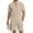 Khaki, variant on Men Short Sets Outfits T-Shirts for Man and Mens Short Solid Color Short Sleeve V Neck Elastic Waist Summer Regular Fit Oversized Jogging Track Suit S-XXXL