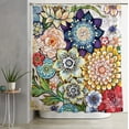 thumbnail image 2 of Boho Floral Shower Curtain Paisley Fancy Bohemian 72x72 inch Medallion Colorful Mandala Retro Hippie Haskell Ethnic Unique Artwork Cloth Fabric Bathroom Decor, 2 of 6