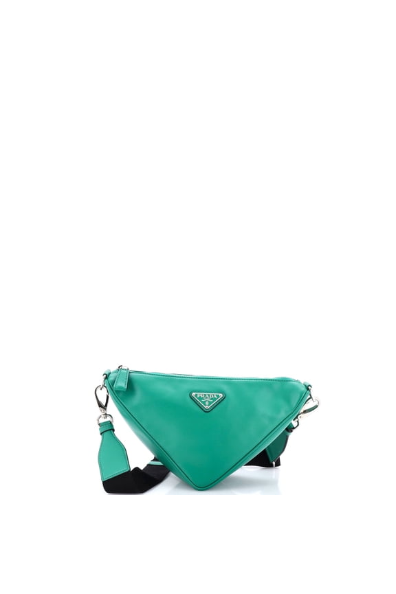 Pre-Owned Triangle Logo Zip Crossbody Bag Soft Leather Small By Rebag
