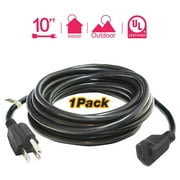 PARTYSAVING [1 Pack] 3 Prong 10 ft. / 120 inch Power Extender Cord Cable, Adapter, Outlet Saver UL Listed for Indoor Outdoor Office Home, WMT1688