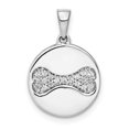 thumbnail image 1 of 14k White Gold Polished Finish Open Back with Diamonds Bone Charm Pendant, 1 of 4