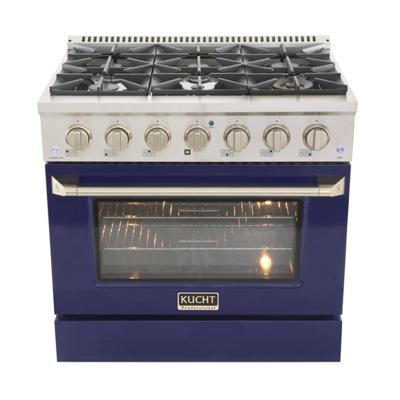 KUCHT Professional 36 in. 5.2 cu. ft. Gas Range with Convection Oven and Blue Door