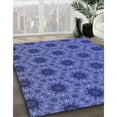 thumbnail image 3 of Ahgly Company Machine Washable Indoor Round Transitional Sky Blue Area Rugs, 5' Round, 3 of 7