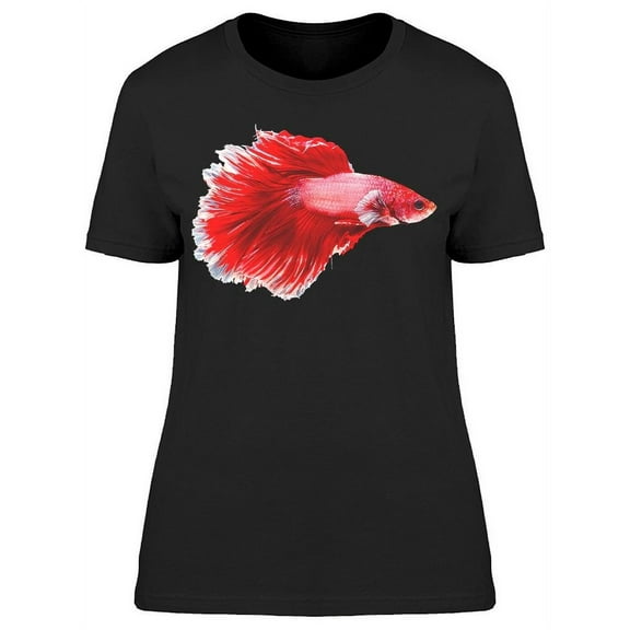 Red And White Siam Betta T-Shirt Women -Image by Shutterstock, Female XX-Large