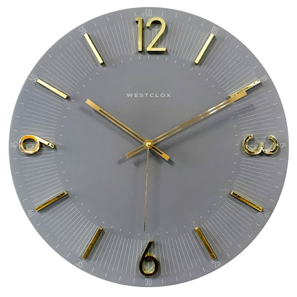 Westclox Contemporary 16" Analog QA Wall ClockGray with Raised Gold