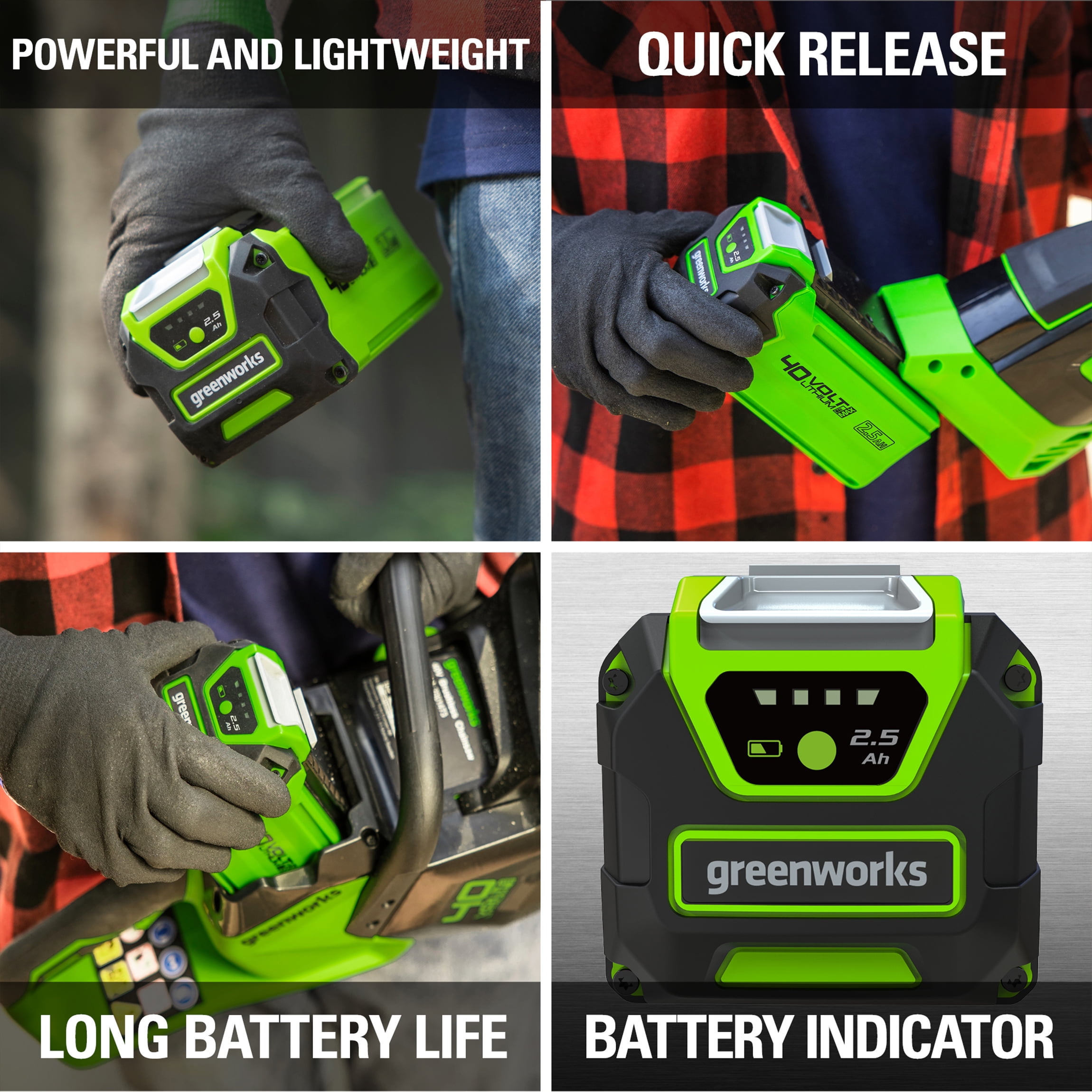Greenworks G-MAX 40V 2.5 Ah Battery, 2901319