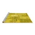 thumbnail image 2 of Ahgly Company Machine Washable Indoor Square Patchwork Yellow Transitional Area Rugs, 4' Square, 2 of 4
