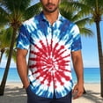 thumbnail image 7 of COSFO Shirts for Men Collared Button Down Casual Short Sleeve Tops Tie Dye Regular Fit Mens Shirt, 7 of 7