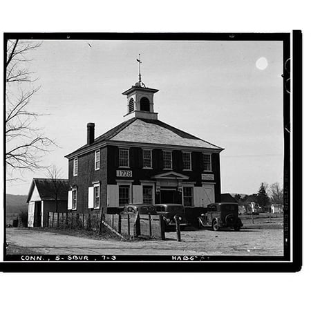 Historic Print, Bullet Hill School, U.S. Routes 6 & 202, Southbury, New Haven County, CT - 3, 16" x 20"