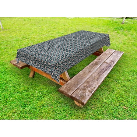 

Geometric Outdoor Tablecloth Abstract Pattern Diagonal Divided Squares and Polygonal Shapes Decorative Washable Fabric Picnic Tablecloth 58 X 120 Inches Dark Blue Pale Yellow Coral by Ambesonne