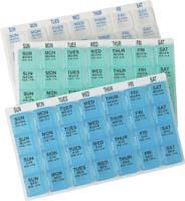 1-day-at-a-Time Pill Organizer  4 Dose, 7 Day, 8'' L x 5'' W x 3/4'' D - 1 Count