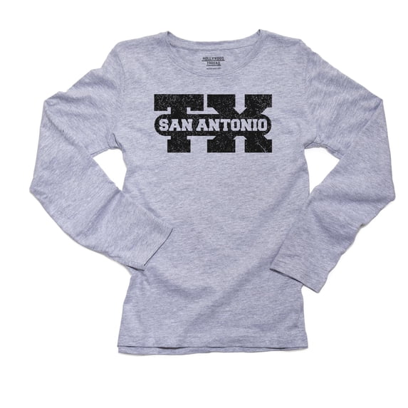 San Antonio, Texas TX Classic City State Sign Women's Long Sleeve Grey T-Shirt