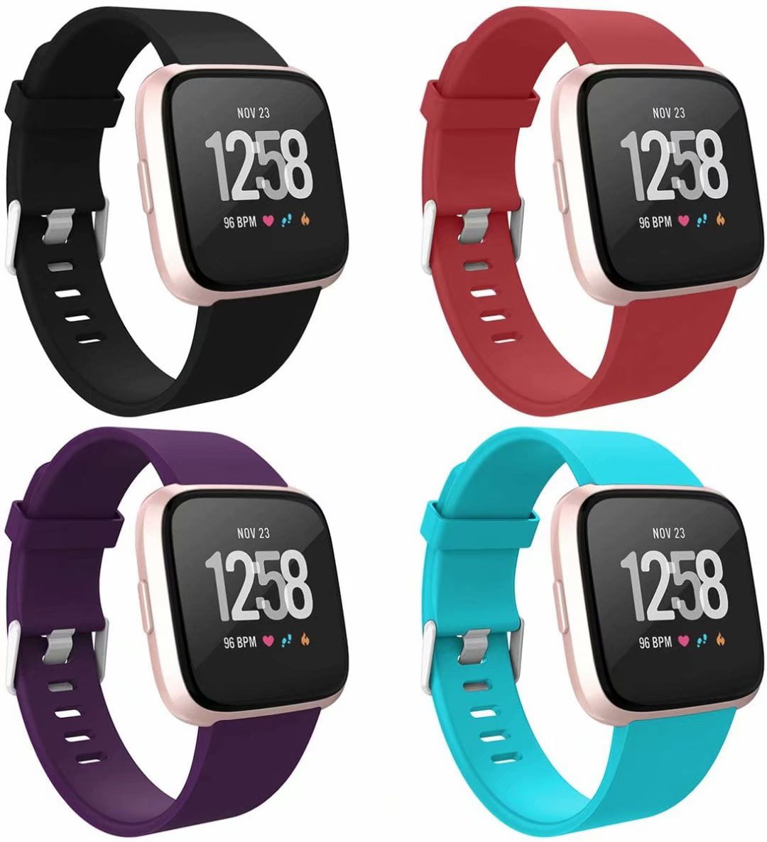 Waterproof Sport Strap Band Compatible for Fitbit Versa/Versa Lite Smartwatch Recoppa Compatible with Fitbit Versa 2 Bands for Women Men 