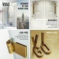 thumbnail image 2 of Vigo VG6074MGCL3458 Rialto 58" High X 34" Wide Hinged Frameless Tub Door - Matte Brushed, 2 of 6
