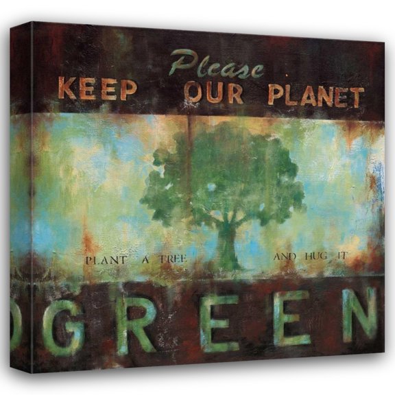 Wani Pasion 15x15 Gallery Wrapped Canvas Wall Art Titled - Green Planet