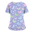 thumbnail image 4 of LHVUOA Scrubs for Women Cute Animals and Heart Print Scrub Tops Plus Size Stretch Nursing Tops Soft Working Uniforms with Pockets, 4 of 4