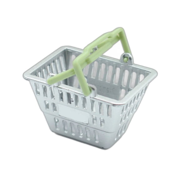 YIFAEUX Miniature Shopping Basket Mini Supermarket Basket Model Tiny Grocery Basket Handbasket Ornament Toy DIY Dollhouse Decoration Accessories Photo Prop