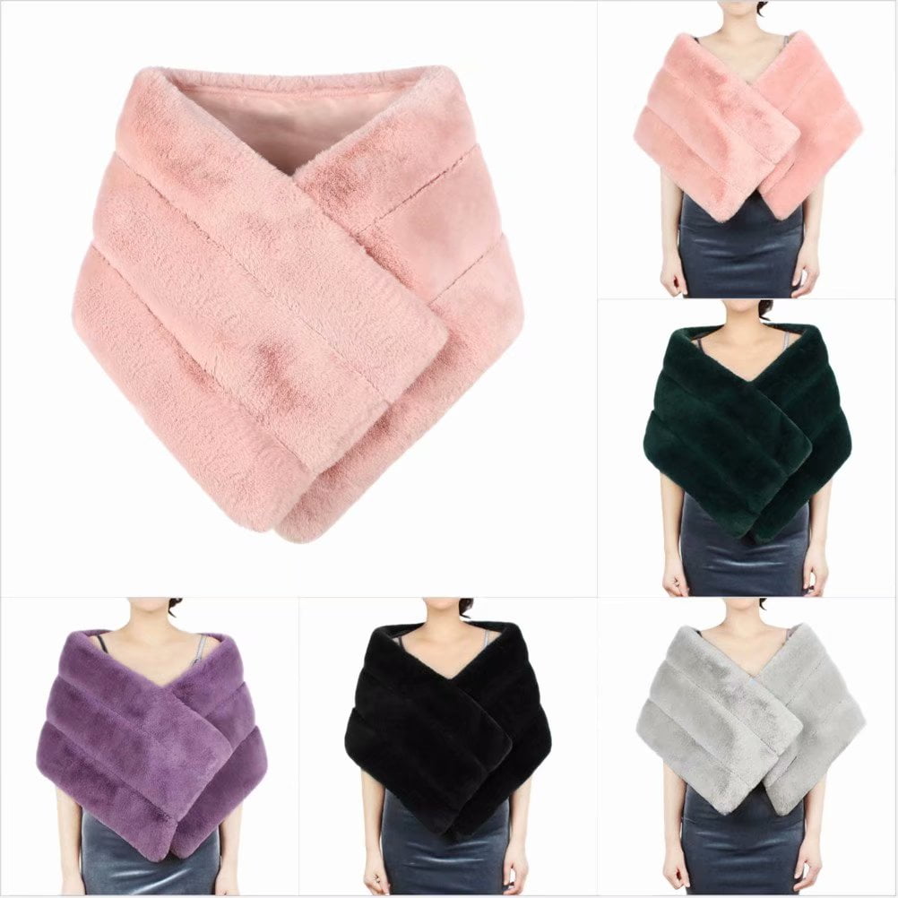 black fur shoulder wrap