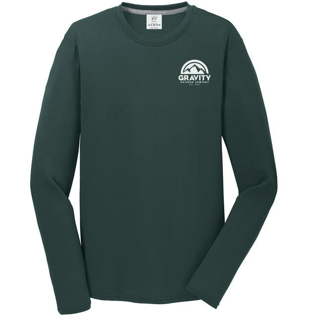 Gravity Outdoor Co. Performance Long Sleeve Shirt - Dark Green - White Logo - XL