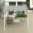 thumbnail image 5 of Gymax 12' x 10' Outdoor Pergola w/ Retractable Canopy Aluminum Frame Anchors Patio Grey, 5 of 10