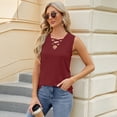 thumbnail image 6 of Zoeecloth Womens Cotton Sleeveless Tops Solid Color V Neck Tees Shirts S-XXL Summer Casual Fashion loose Vest, 6 of 9