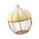 thumbnail image 5 of Soporte de cerámica, contenedor decorativo, cesta de hierro hueca tejida para huevos, almacenamiento de ajos. Amarillo, 5 of 9