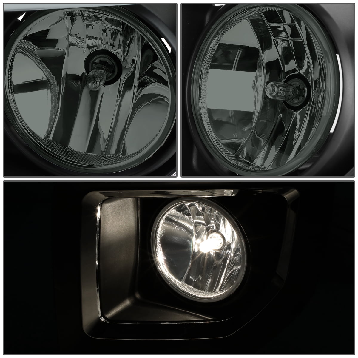 DNA Motoring Smoked Fog Light Lamp Set + Switch For 2015-2016 GMC Sierra 2500HD 3500HD