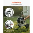 thumbnail image 4 of VEVOR Water Hose Reel Cart, 200/300ft High-Pressure Garden Hose Cart, Hoses Reel Carts with Two Wheels, Handle & Heavy-Duty Mesh Storage Basket, Dual-Purpose Portable Hoses Reels for Garden, Car, Pet, 4 of 9