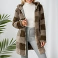 thumbnail image 2 of NAFUU Womens Jacket Women's Long Flannel Plaid Jacket Fall Winter Zip Up Open Front Cardigan Outerwear Mid-Length Soft Cozy Warm Coats Soft Warm Outerwear, 2 of 5
