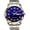 Two-Tone Blue, variant on Men's Double Calendar Watch, Fashionable Alloy Steel Belt, Waterproof and Luminous Wristwatch
