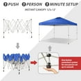 thumbnail image 5 of CROWN SHADES 12x12 Pop Up Canopy Outside Canopy Patented One Push Setup Tent Canopy Sun Shade Blue, 5 of 7