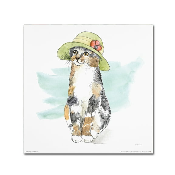 Trademark Fine Art 'Fancy Cats III Watercolor' Canvas Art by Beth Grove