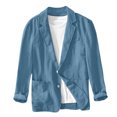 thumbnail image 6 of gbyLJF Men's Casual One Button Linen Suit Jackets Solid Color Slim Fit Sport Coat with Pockets Lightweight Business Blazer, 6 of 7