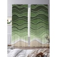 thumbnail image 2 of Green Ocean Waves Sheer Curtains for Living Room Bedroom Chic Rustic Abstract Ombre Stripes Art Sheer Curtains 108 Inch Long 2 Panels Set Light Filtering Curtain Window Treatments Drapes, 2 of 6