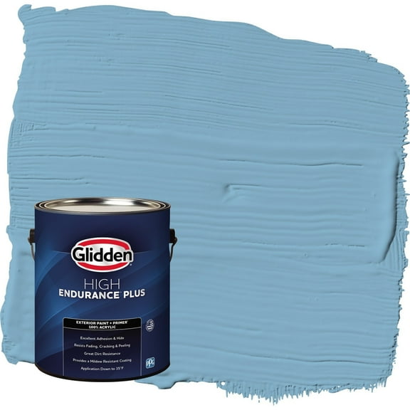Glidden HEP Arabella / Blue Satin Exterior Paint with Primer, 1 Gallon