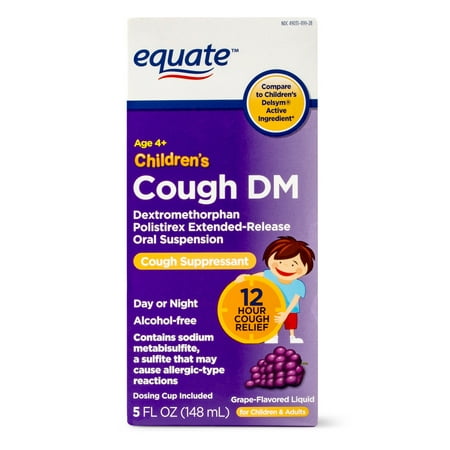 Equate Children's Cough DM Liquid, Grape Flavor, 5 FL (What's The Best Cough Medicine For Toddlers)