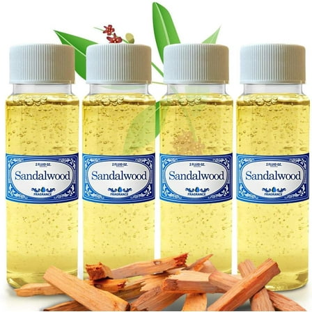 Concentrated Sandalwood 2.0 fl oz Fragrances 4 Pack for Use in Water Vacuums like Hyla, Rainbow, Sirena, Diffusers, Aromatherapy, Rainmate