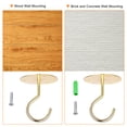 thumbnail image 5 of Uxcell Ceiling Hooks Wall Mounted 65mm Round Plate Iron Gold Tone 3Pack, 5 of 5