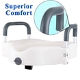 thumbnail image 4 of Medokare Raised Toilet Seat Riser - Toilet Seat Risers for Elderly, Portable Handicap Toilet Seat with Handles, Disabled Elevated Riser Seat with Arms, 4 of 4