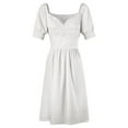 thumbnail image 4 of Cloud White Plain Solid Color Sleeveless Dress wedding dresses for woman Women's skirt, 4 of 6