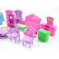 thumbnail image 1 of Juego de casa de muñecas de 22 Uds., muebles de plástico, habitaciones en miniatura, juguetes para juego de imitación para bebés y niños, 1 of 6