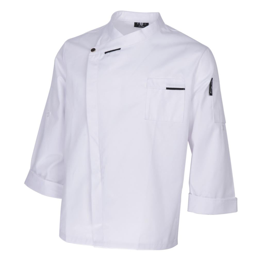 White Size XL 48/59" Catering Jacket Chef Cook Kitchen Unisex Uniform Long Sleev 