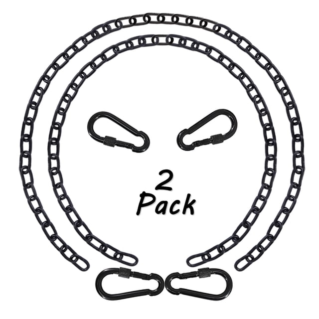 Cadena para Silla Hamaca JACNITAD 44 cm Paquete de 2 con 4 Mosquetones 300 kg