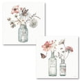thumbnail image 2 of Gango Home Decor Shabby-Chic Mason Jar Floral Bouquet Wall Art; Two Pink 12x12in Unframed Paper Prints, 2 of 6