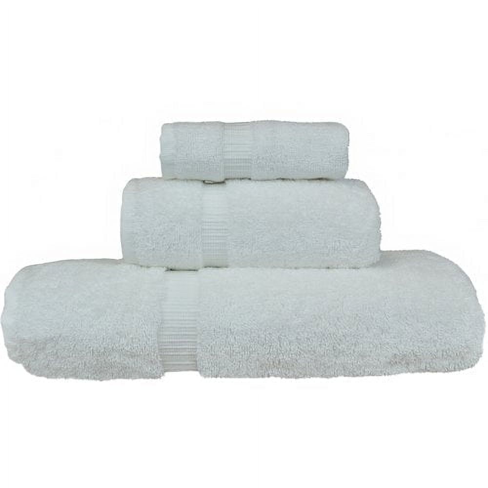 Luxury Hotel & Spa Quality Collection, Quick Dry 100% Turkish Cotton, 750+ GSM, Eco Friendly Towel Set, Bathroom and Kitchen Dobby Border Towels, Bath Towel, Hand Towel, Washcloths (3 Piece, White)