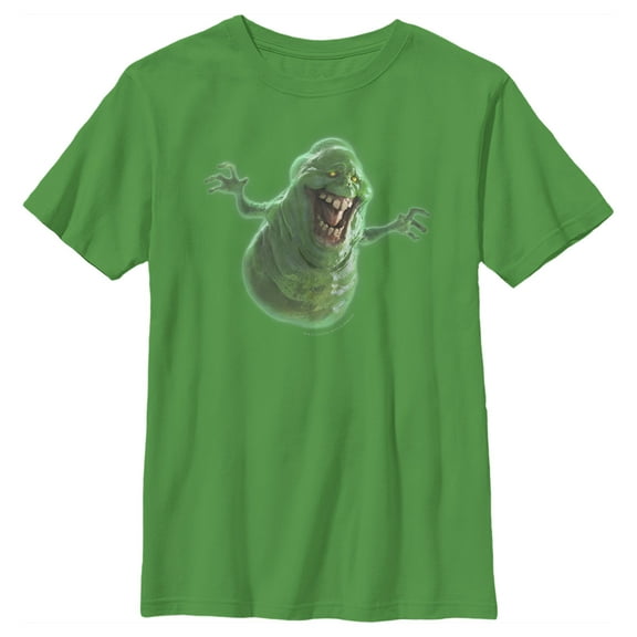Boy's Ghostbusters Realistic Slimer  Graphic Tee Kelly Green Large