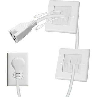 Edison Supply Simple Cord Set of Five 16-inch Wall-Mounted Cable Management Covers, White